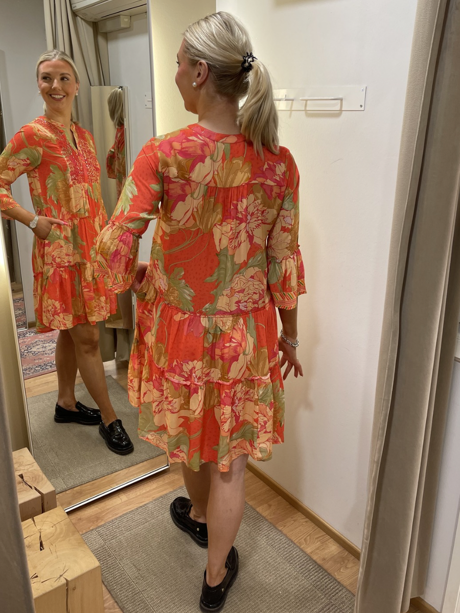 Orientique x Escape, Rosa Dress Layers Frill Sleeve 91234