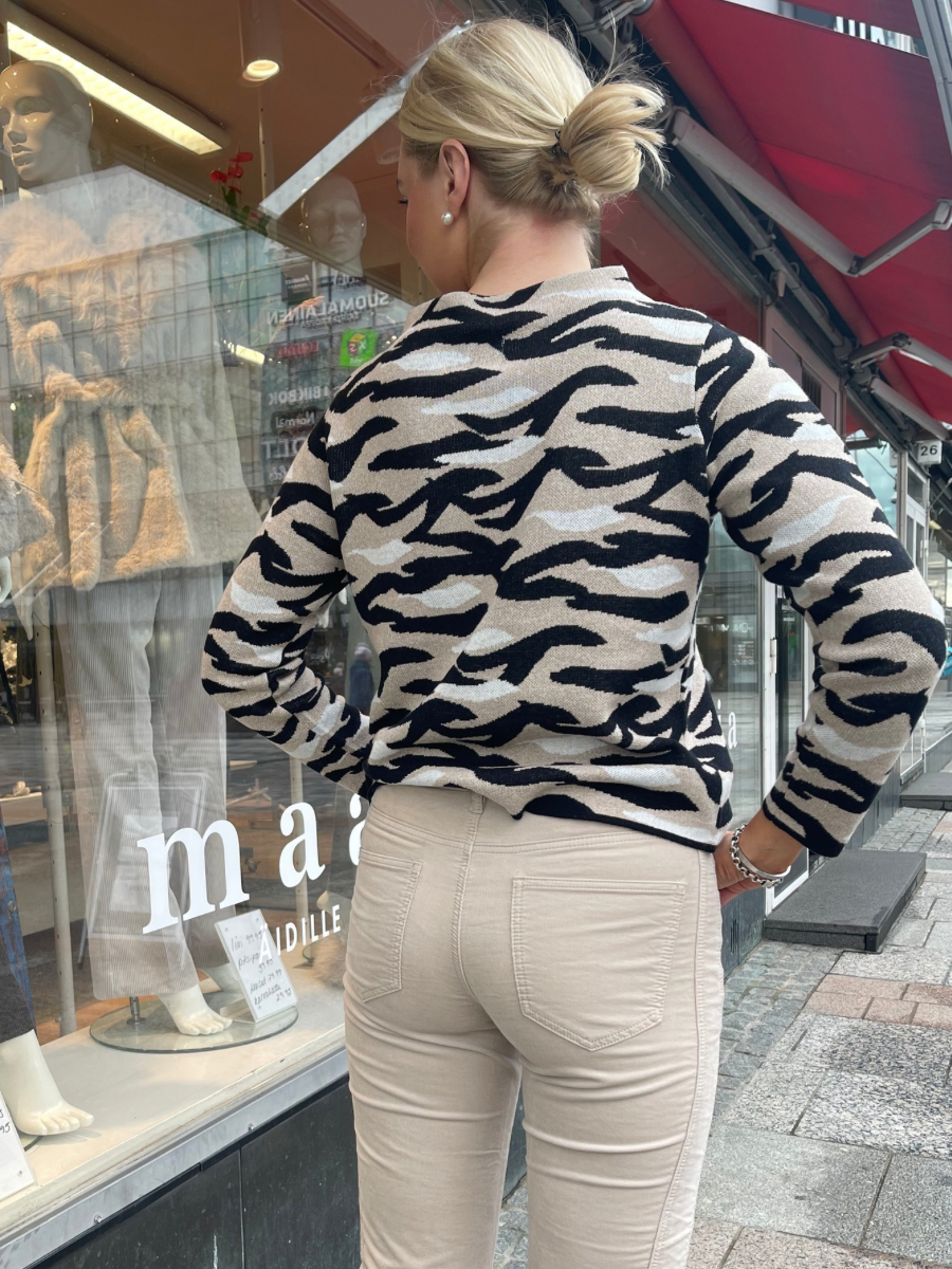 Osma puuvillaneulepusero, Beige Mist Mel
