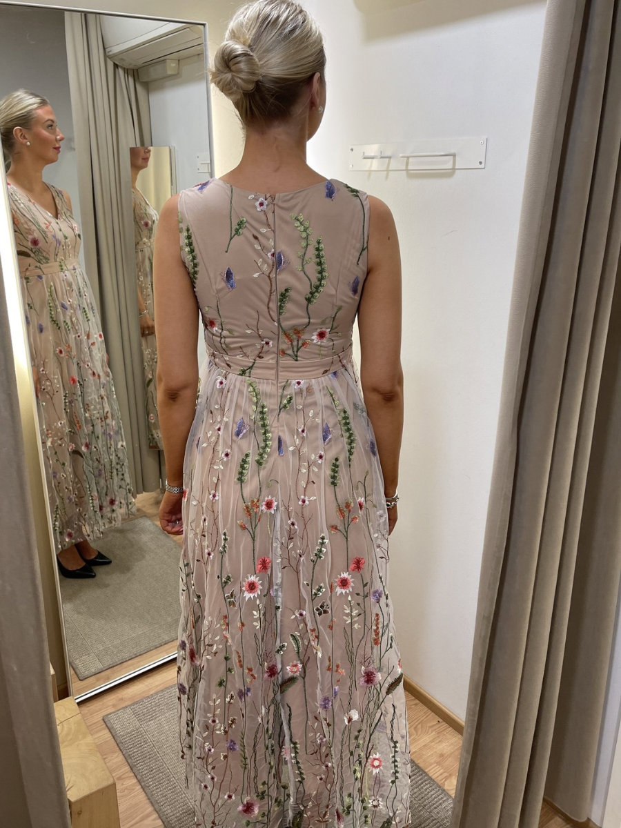 Verso juhlamekko, musta/nude ja vanha roosa