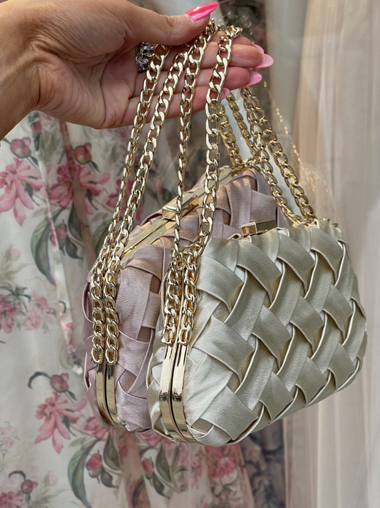 Juhlalaukku, vanha roosa ja shampanja