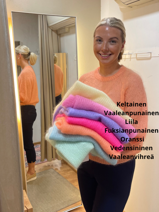 Säde lyhythihainen mohairneule, eri värejä