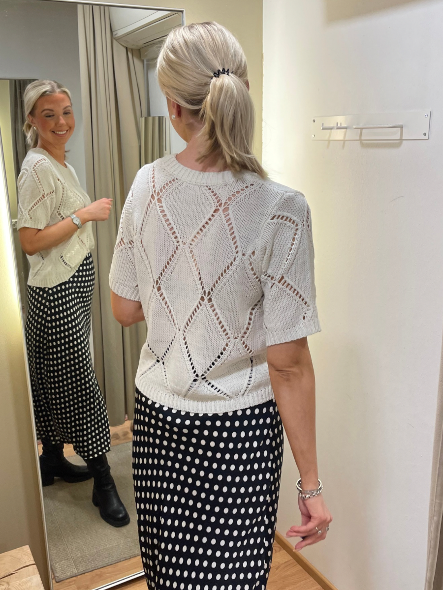 Esqualo lyhythihainen neulepusero, valkoinen