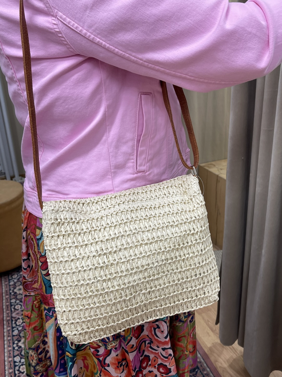 Olkalaukku, beige ja kameli