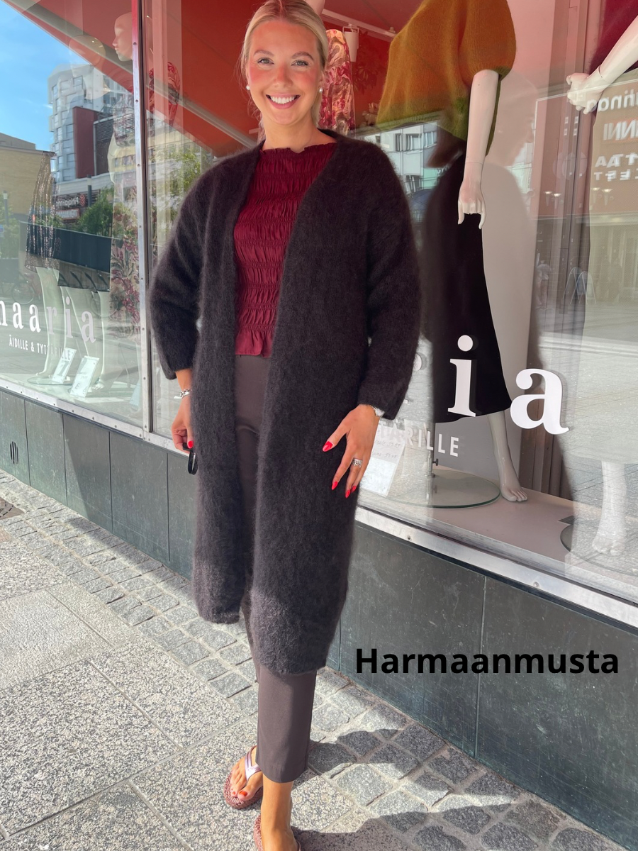 Armi pitkä mohairneuletakki, eri värejä