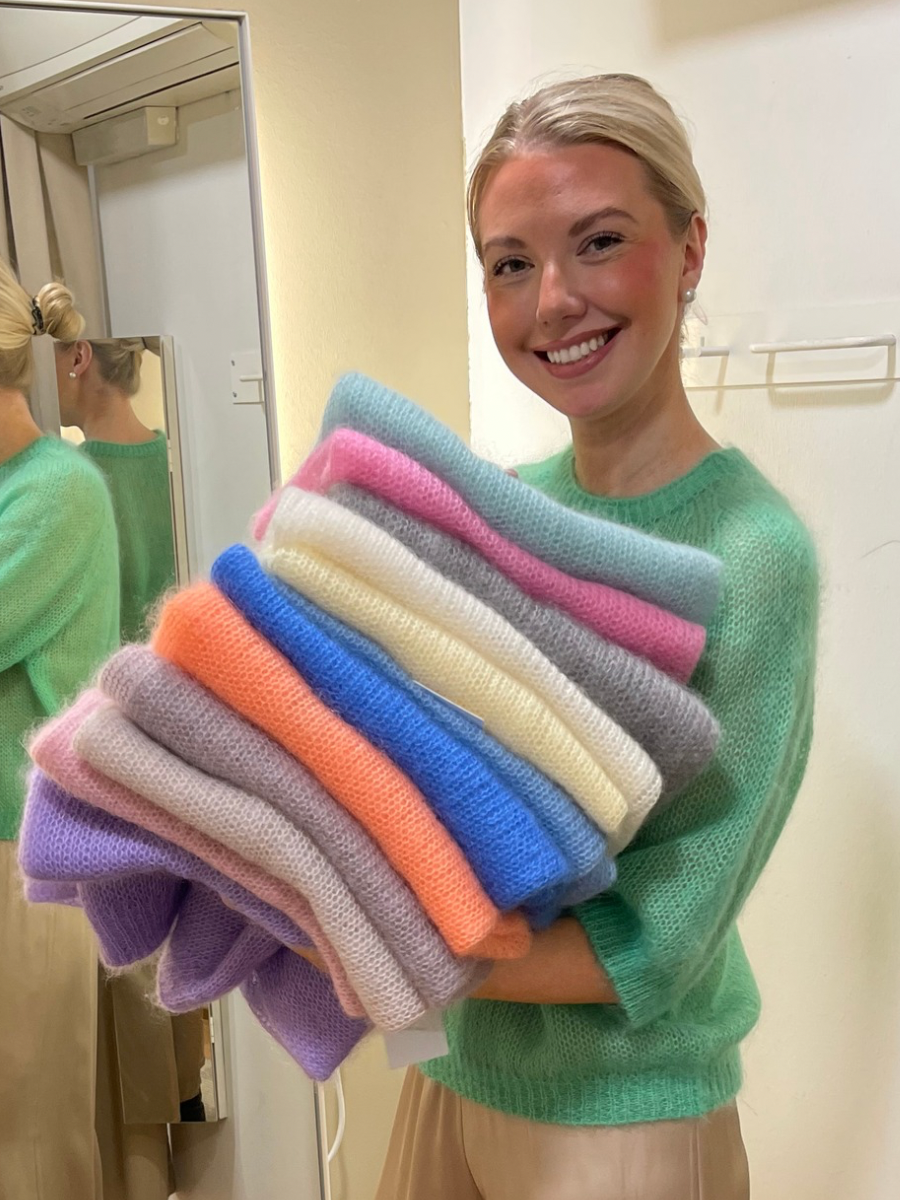 Säde lyhythihainen mohairneule, eri värejä