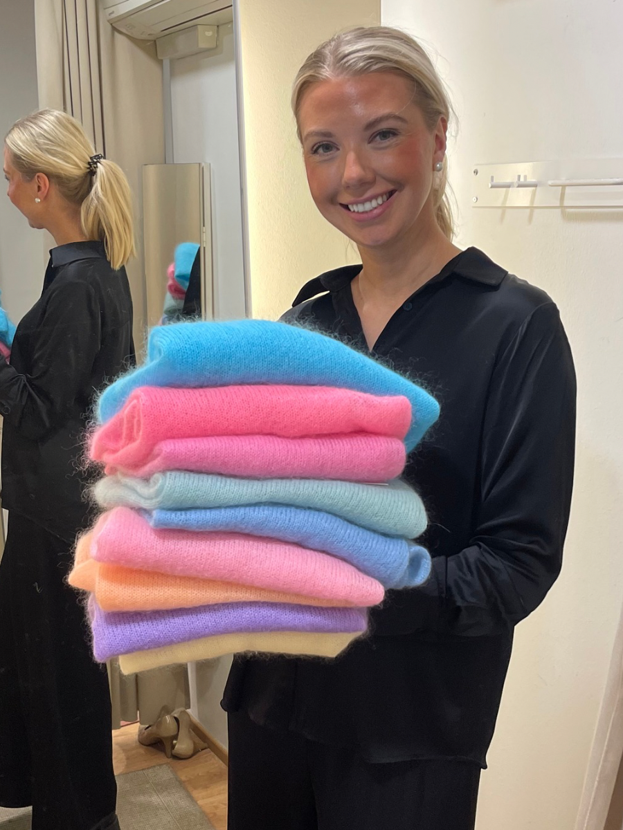 Sulo lyhythihainen mohairneule, eri värejä