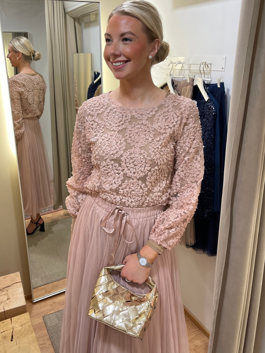 Ruusutarha pusero Taupe, vanha roosa, luonnonvalkoinen, vaaleansininen ja tummansininen