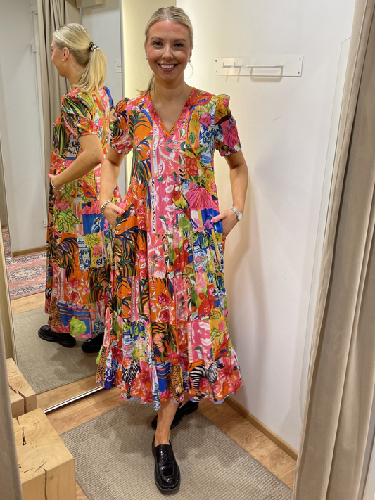 Orientique x Escape, Stefania Dress V Maxi 30152