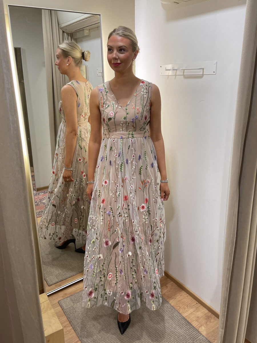 Verso juhlamekko, musta/nude ja vanha roosa