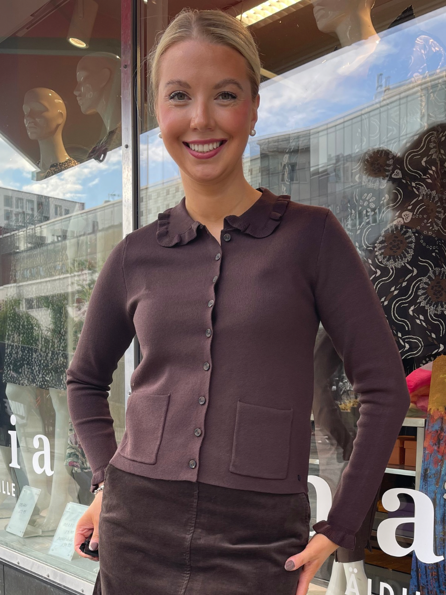 Dela neuletakki, ruskea