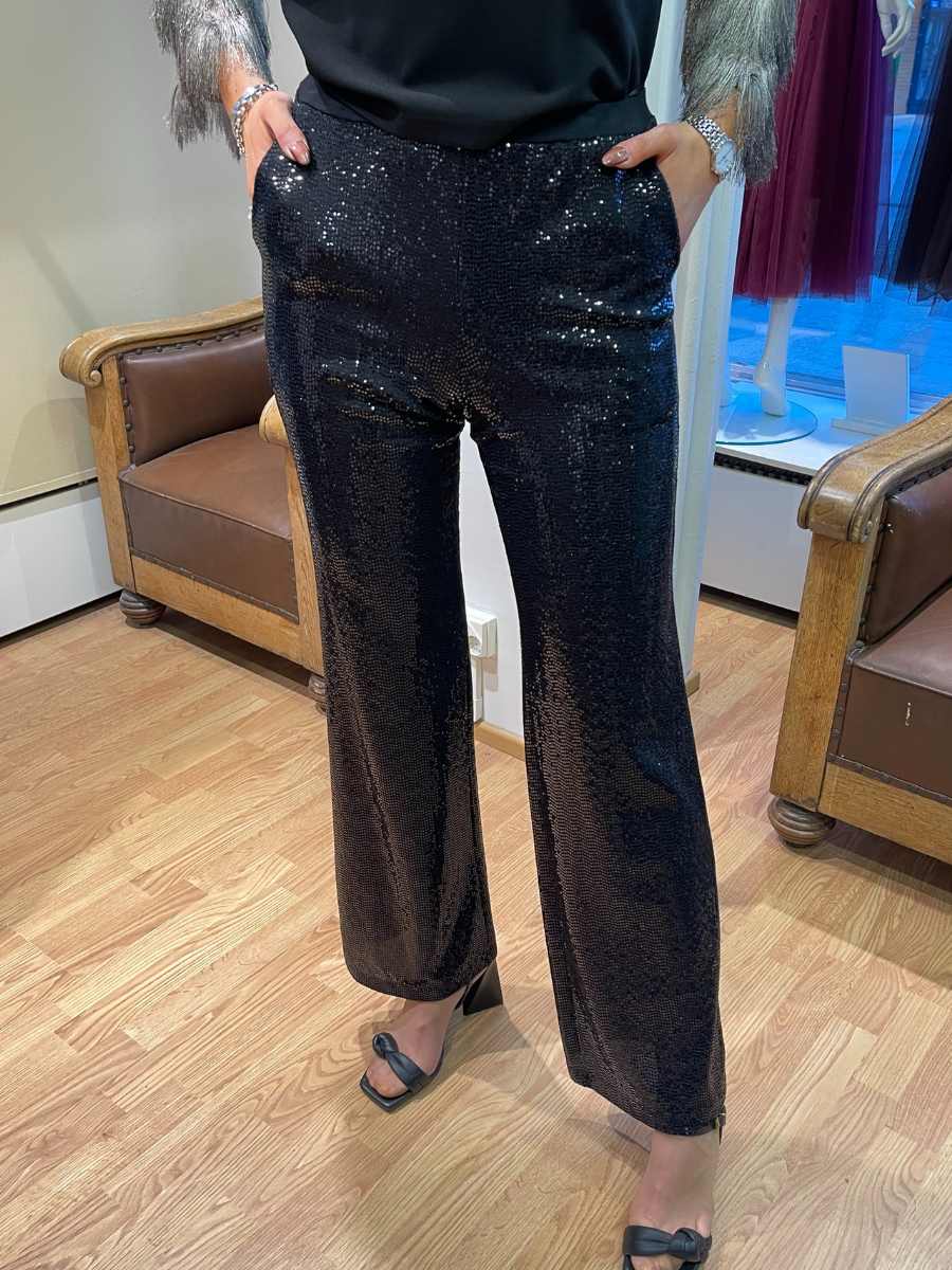 Ana Alcazar paljettihousut, musta 050777-3561