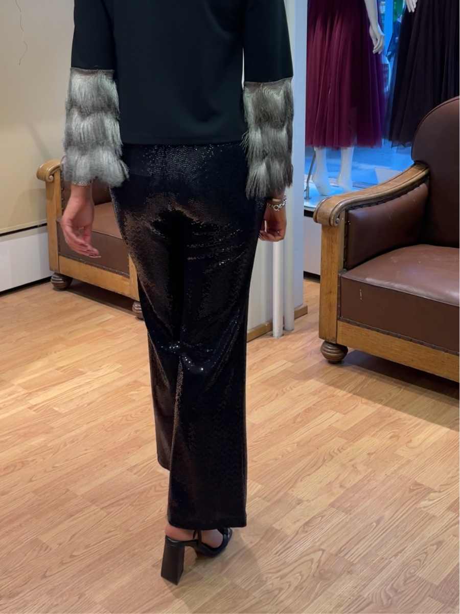 Ana Alcazar paljettihousut, musta 050777-3561