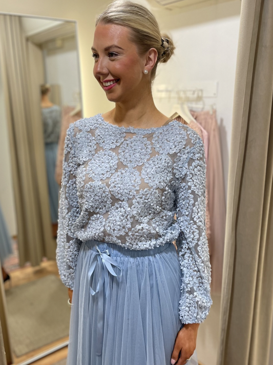 Ruusutarha pusero Taupe, vanha roosa, luonnonvalkoinen, vaaleansininen ja tummansininen