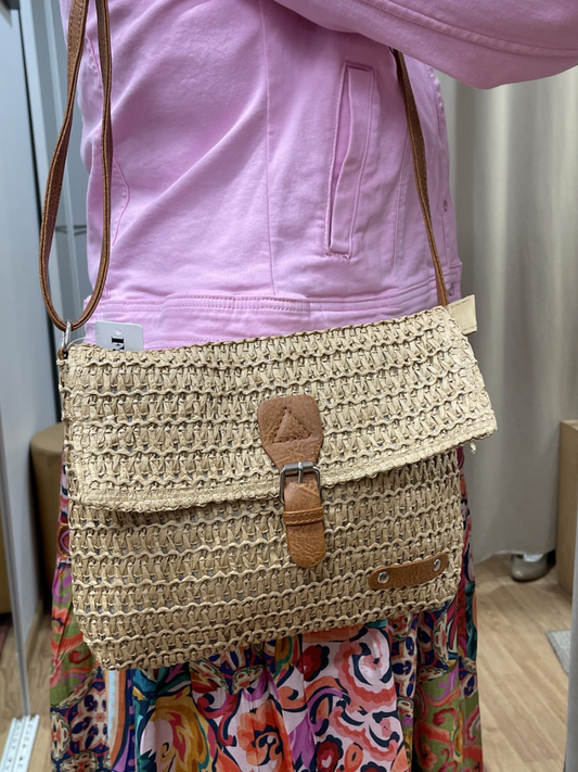 Olkalaukku, beige ja kameli