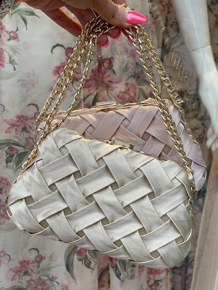 Juhlalaukku, vanha roosa ja shampanja