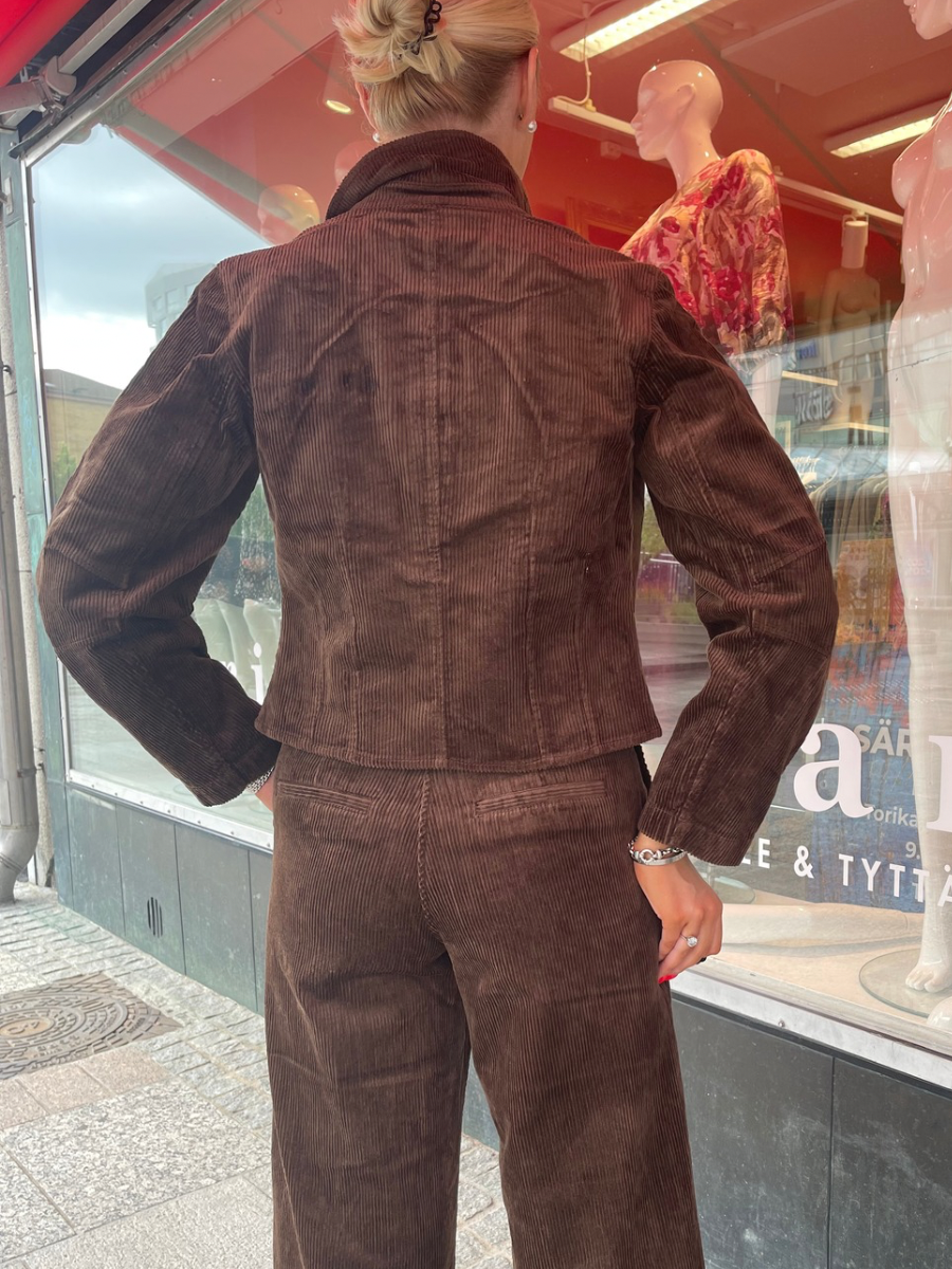 Sella Corduroy paitatakki, ruskea ja roosa