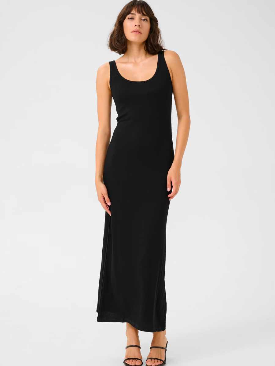 Kaffe Carmin trikoomekko, oranssi ja musta