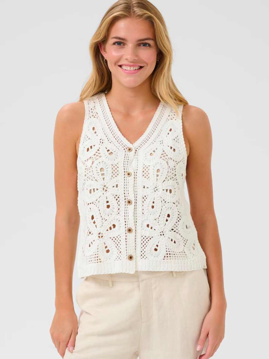 Cream Kittie neuleliivi, Pinkki ja luonnonvalkoinen