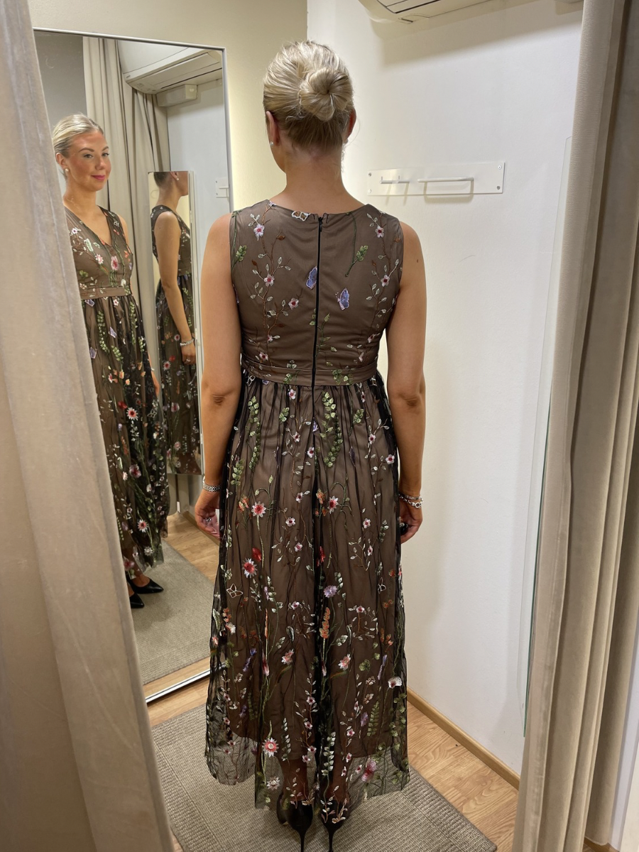 Verso juhlamekko, musta/nude ja vanha roosa