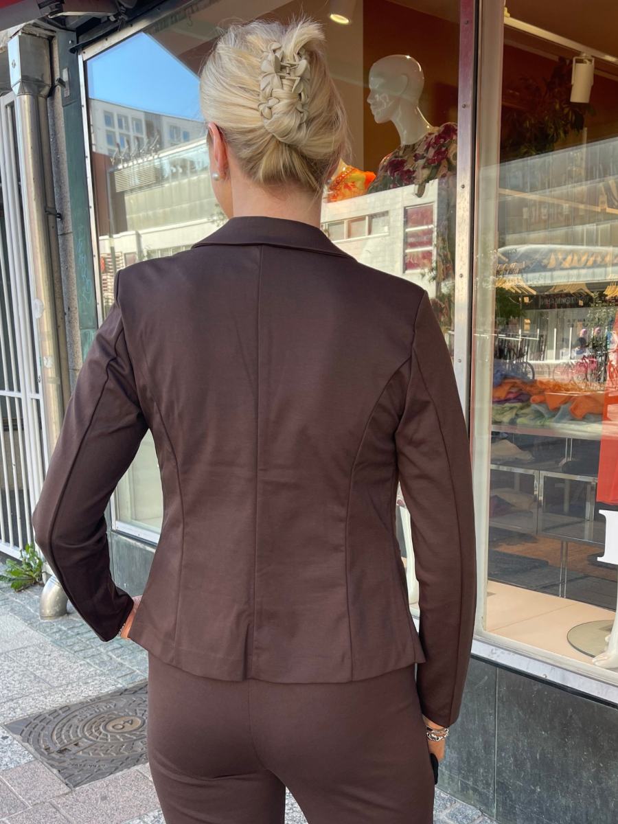 Kaffe Jenny jerseybleiseri, ruskea