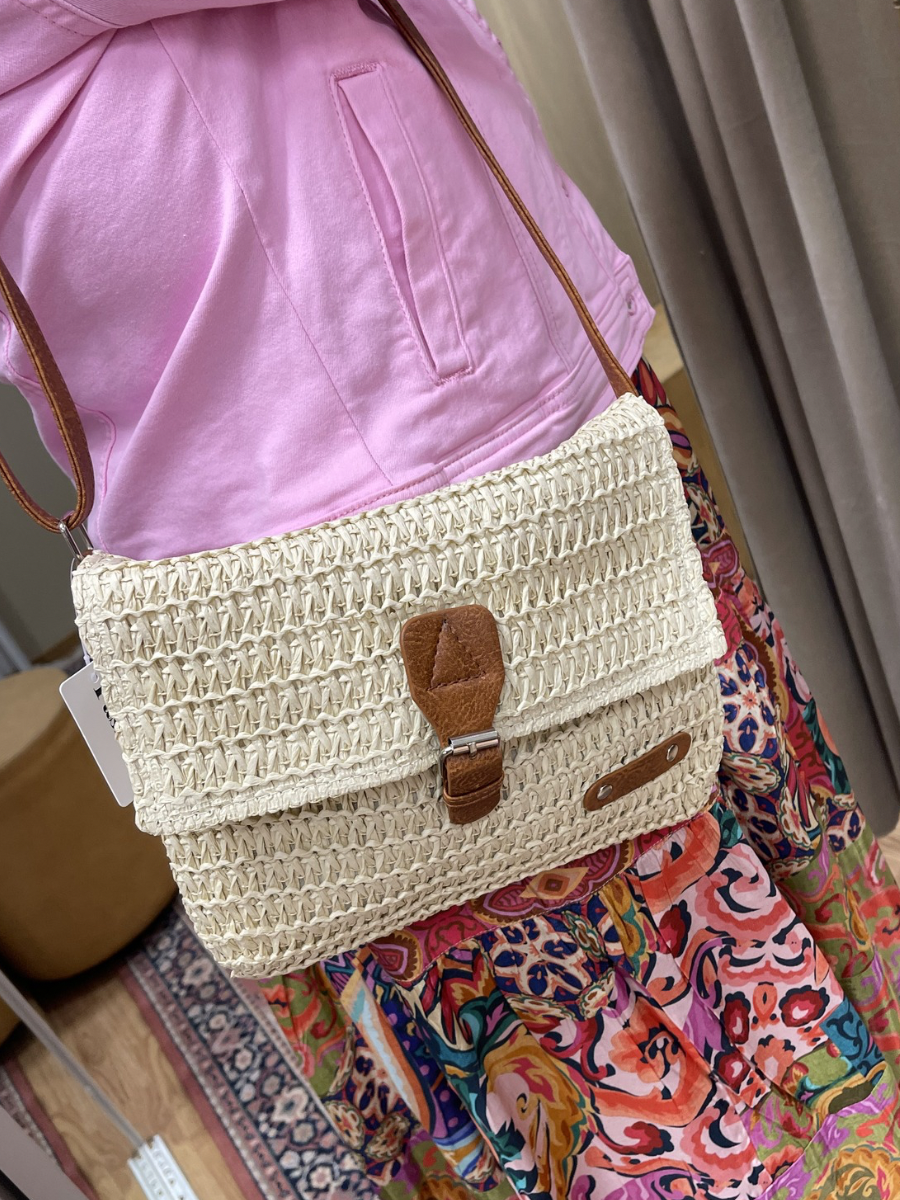 Olkalaukku, beige ja kameli