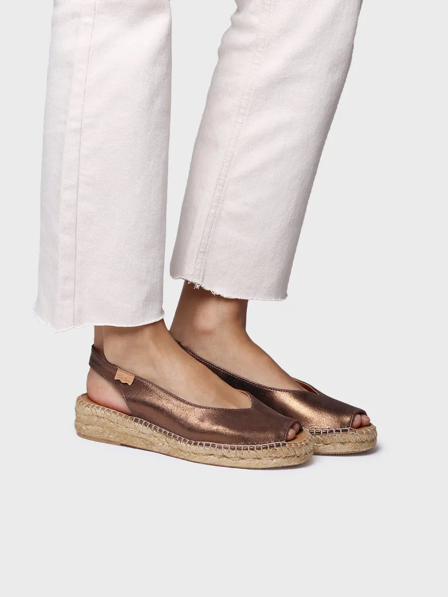 Toni Pons ERICA-AS nahkaiset espadrillot, Bronze
