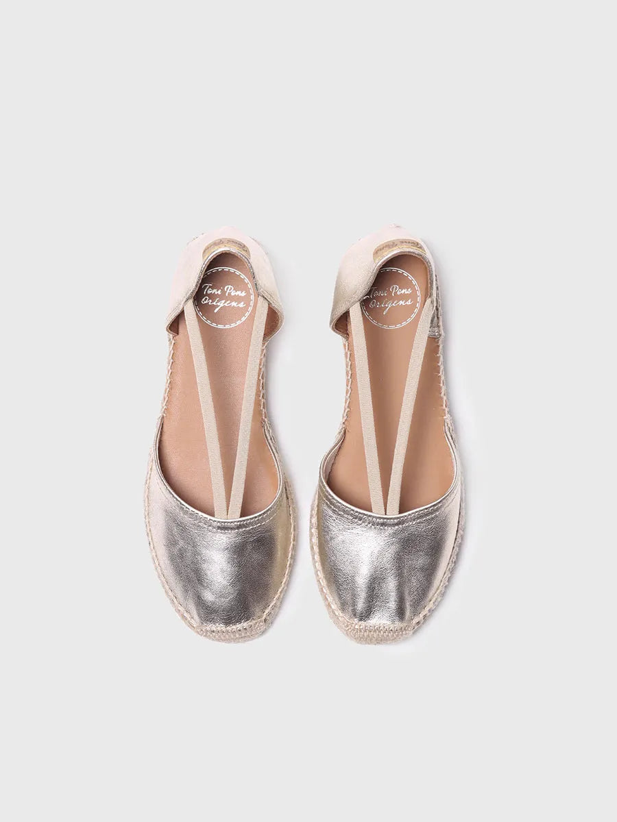 Toni Pons ERLA-P nahkaiset espadrillot, Plati/kulta