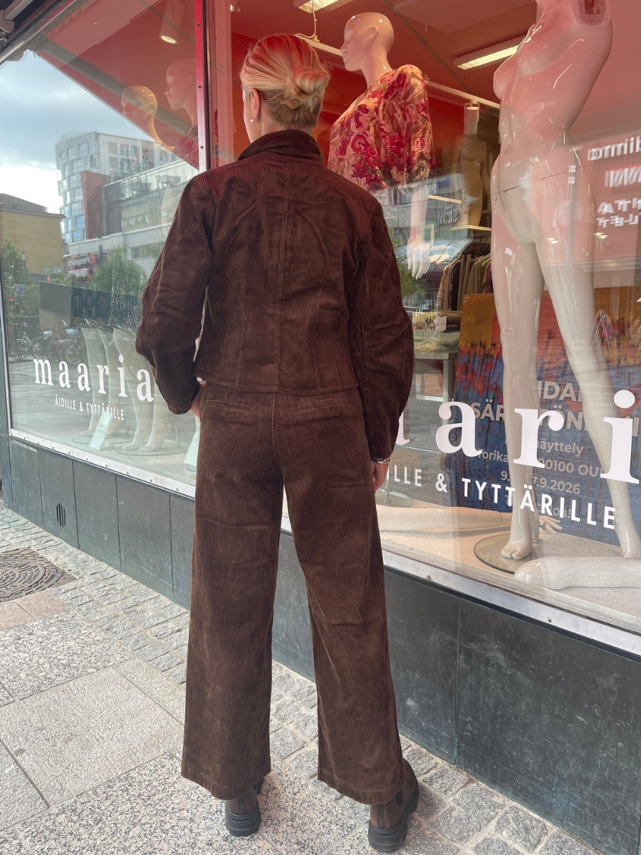Sella Corduroy samettihousut, ruskea ja roosa