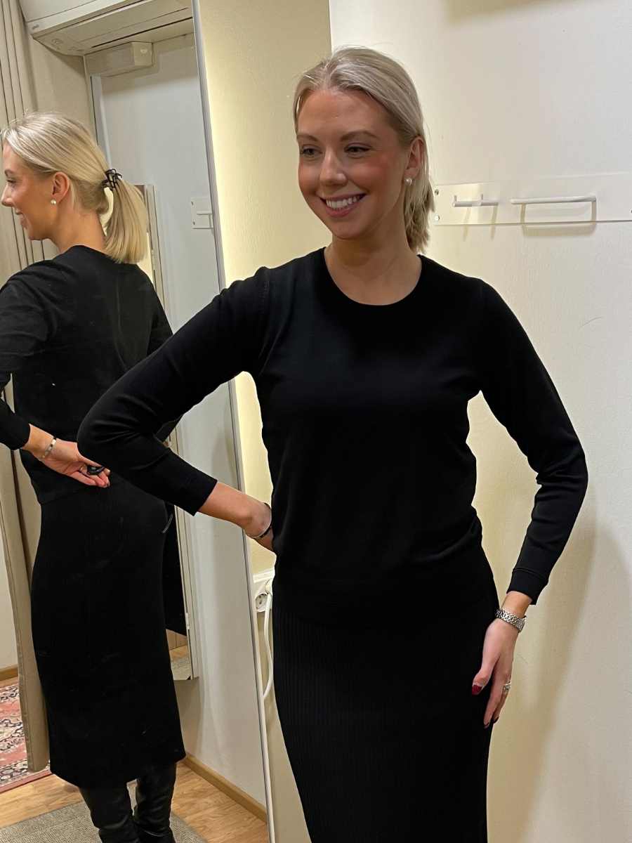 Jensen neulepusero, musta ja taupe