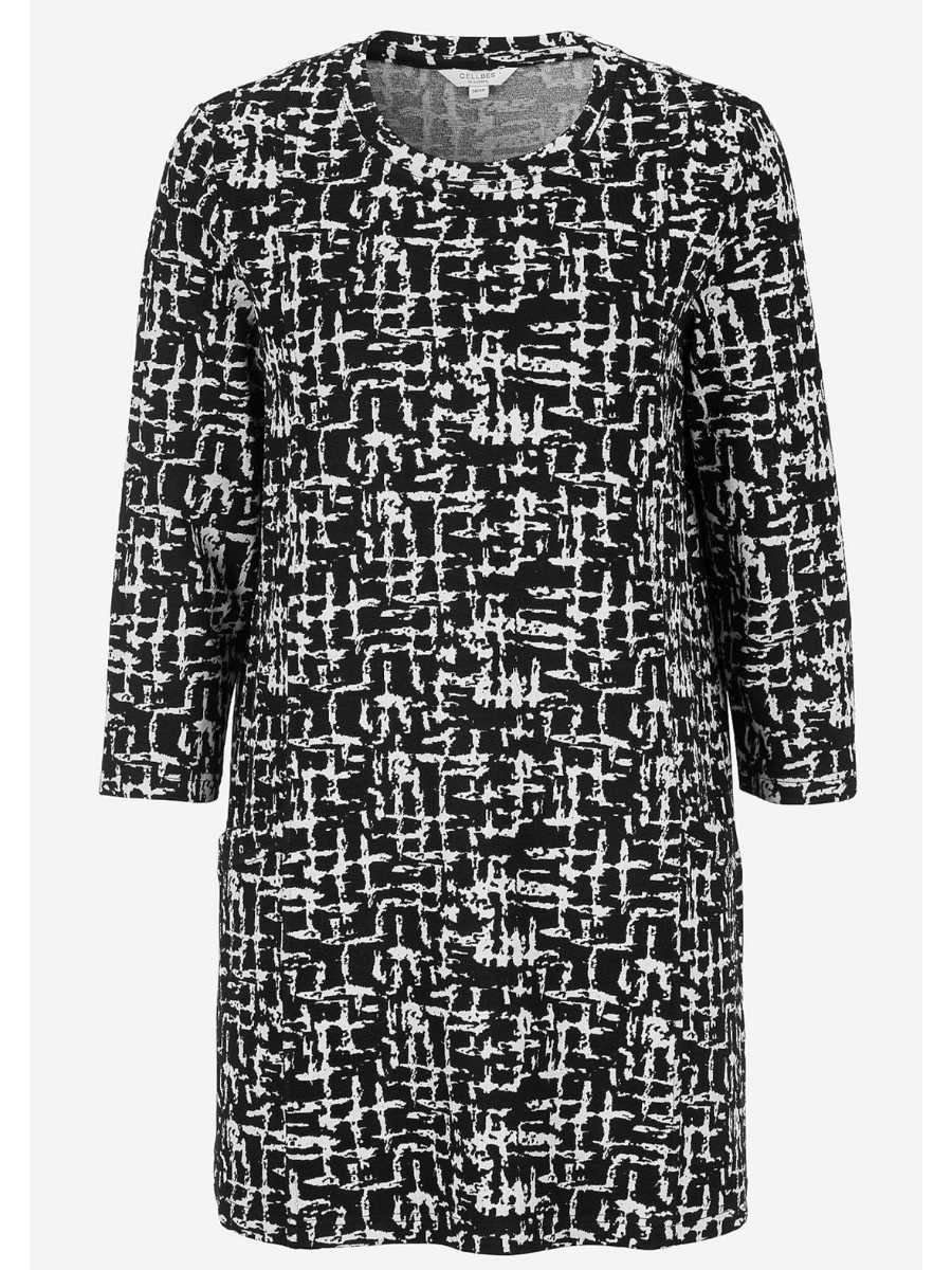 Trikootunika, musta valkoinen ja punainen