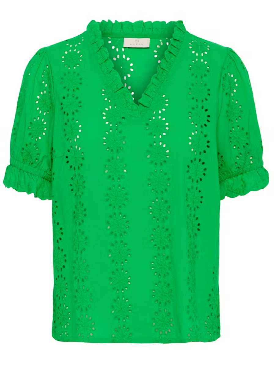 Kaffe Dona puuvillapusero, vaaleanpunainen ja vihreä