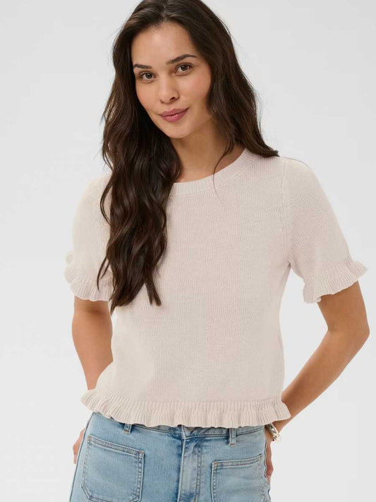 Kaffe Lindsay neulepusero, valkoinen ja beige