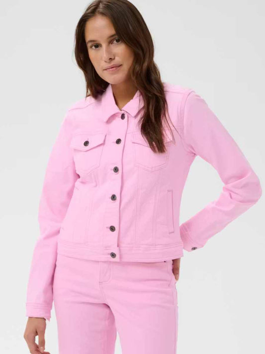 KA Zelina denimtakki, vaaleanpunainen ja valkoinen