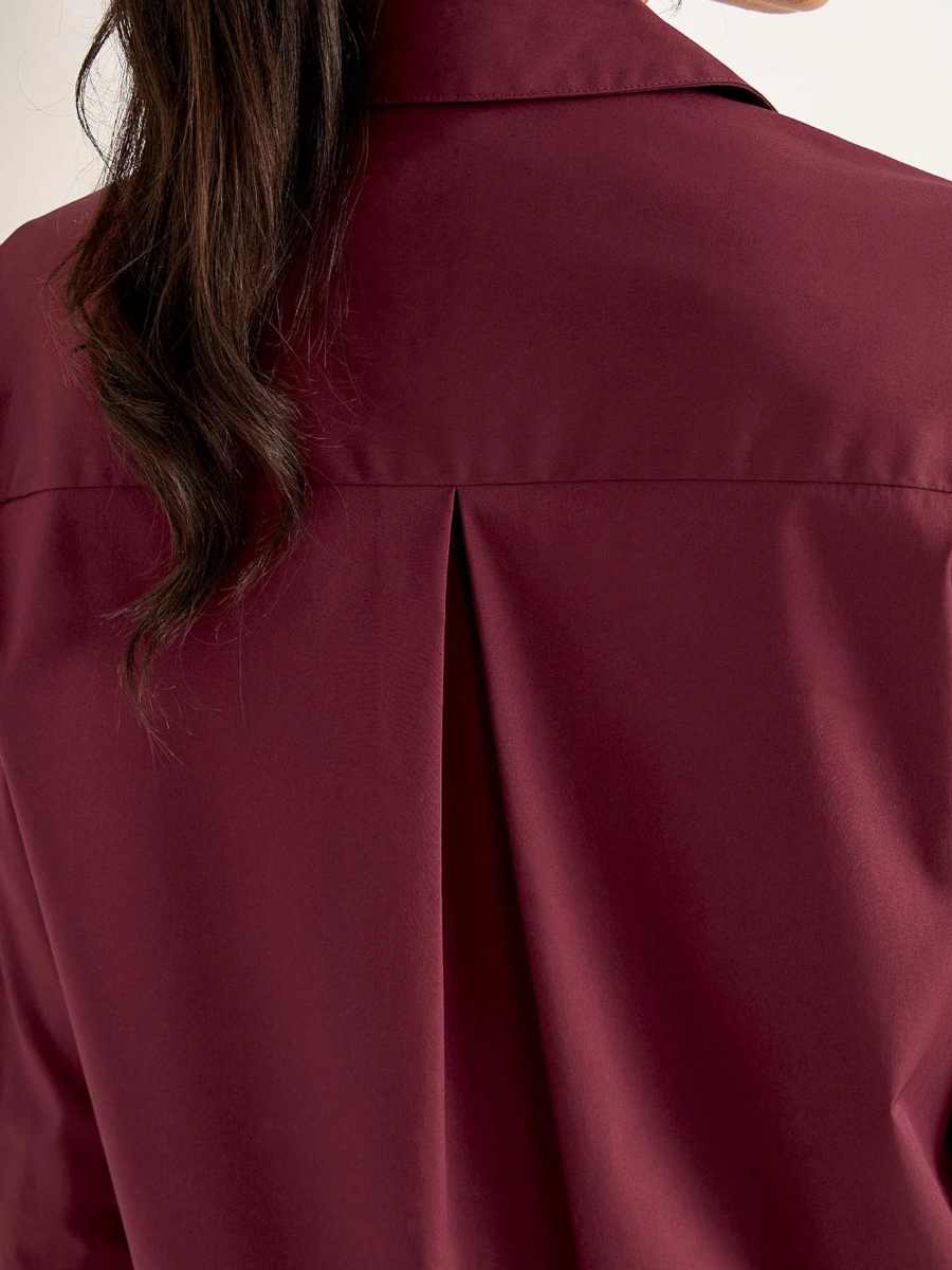 Popliinitunika, viininpunainen ja vihreä