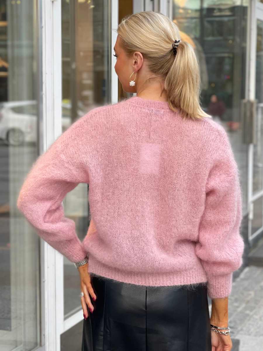 Huurre mohairneuletakki lyhyt, Beige ja Musta